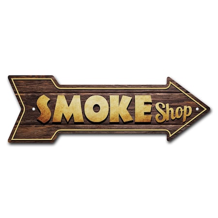 Signmission Smoke Shop Arrow Sign Funny Home Decor 24in Wide P-ARROW8-999612